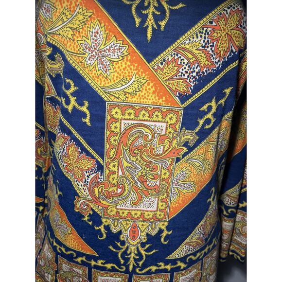 Vintage Hooper Vienna Model Shirt Womens Medium Paisley Austria 70s Blouse Retro - Picture 6 of 13